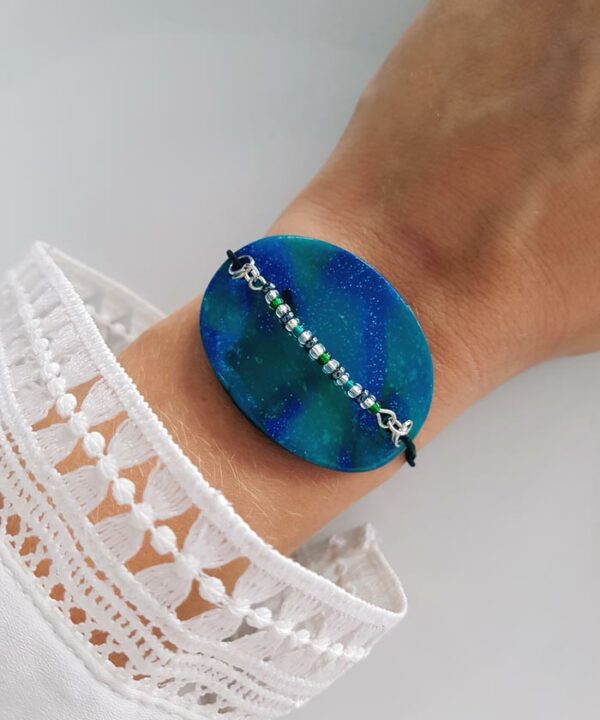 Bracelet, motif Émail bleu
