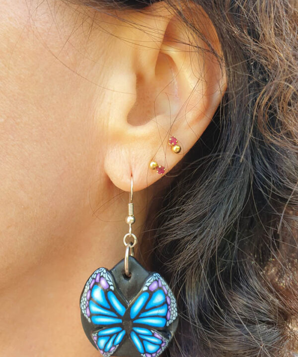 Boucles d’oreilles, motif Papillon