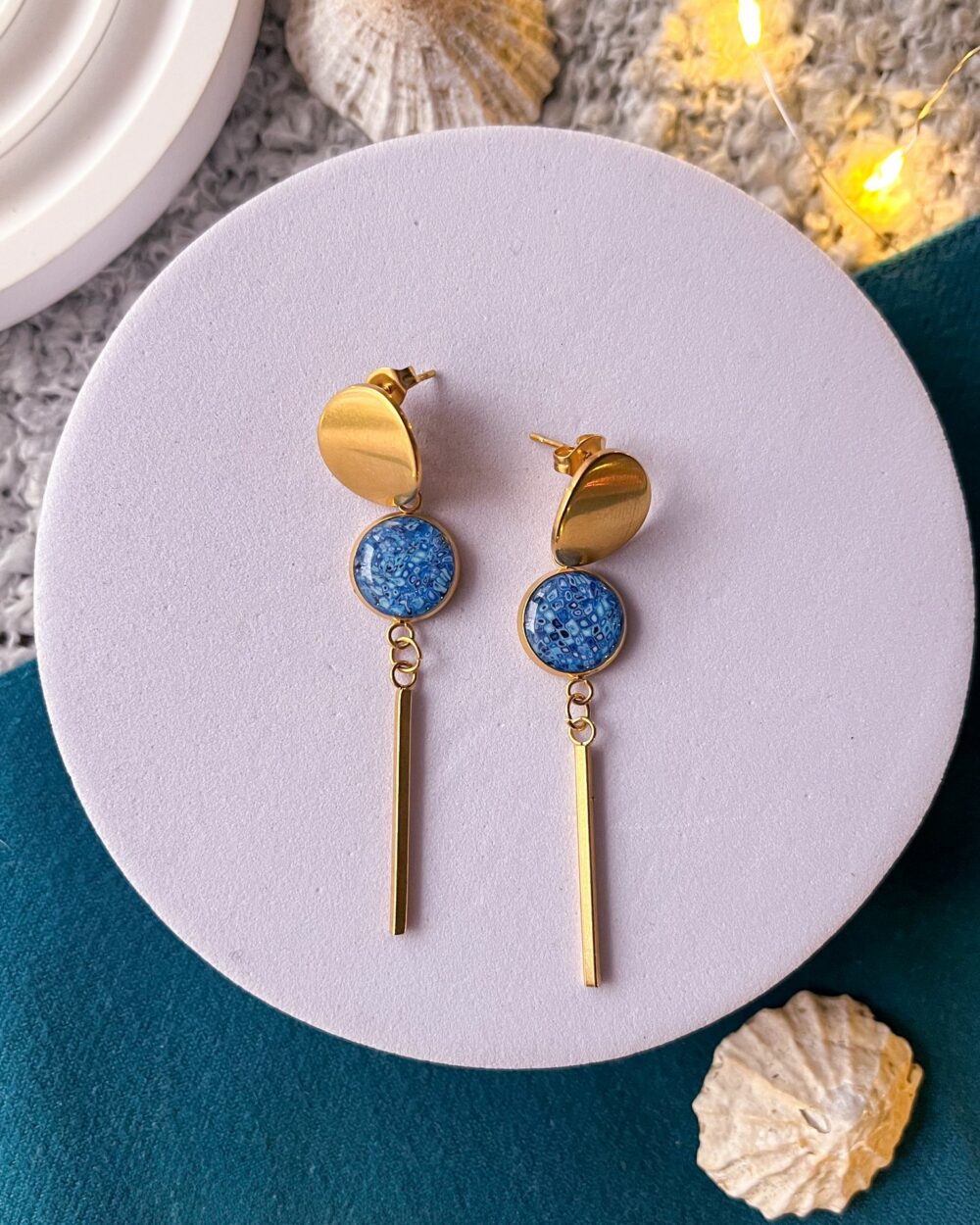 Boucles d'oreilles Murmure Bleu