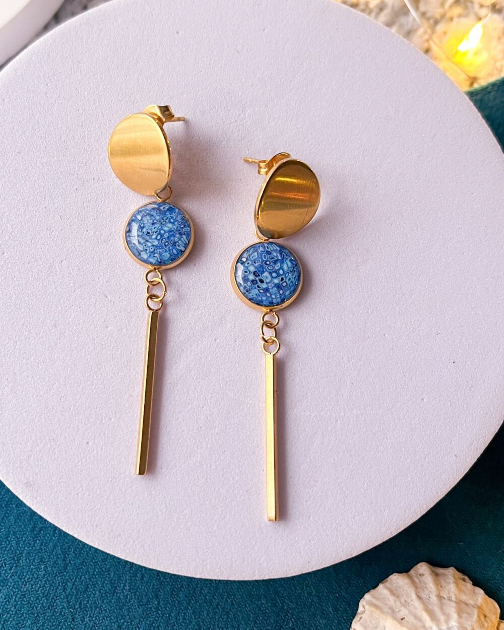 Boucles d'oreilles Murmure Bleu – Image 2