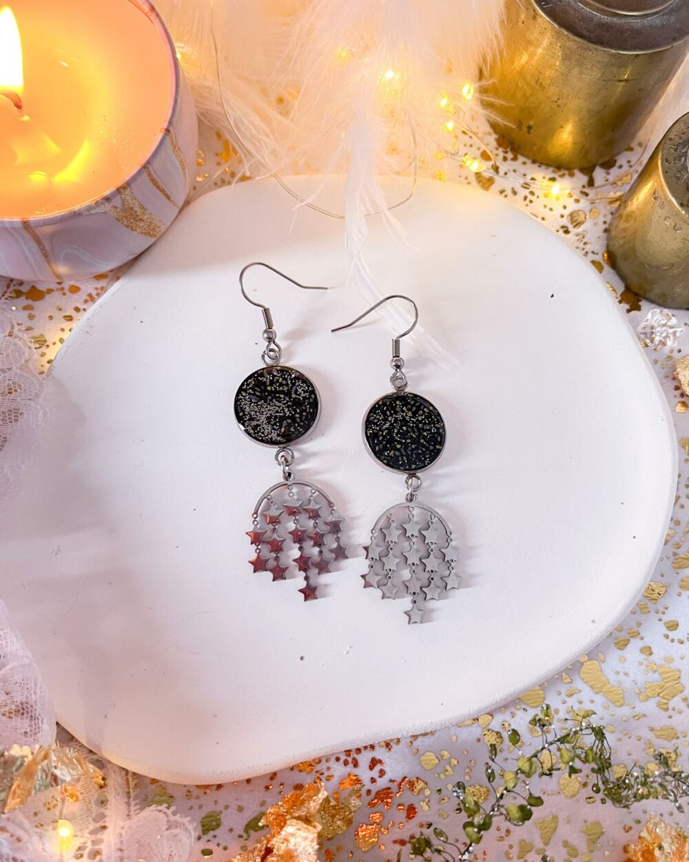 Boucles d'oreilles Abondance Argentée