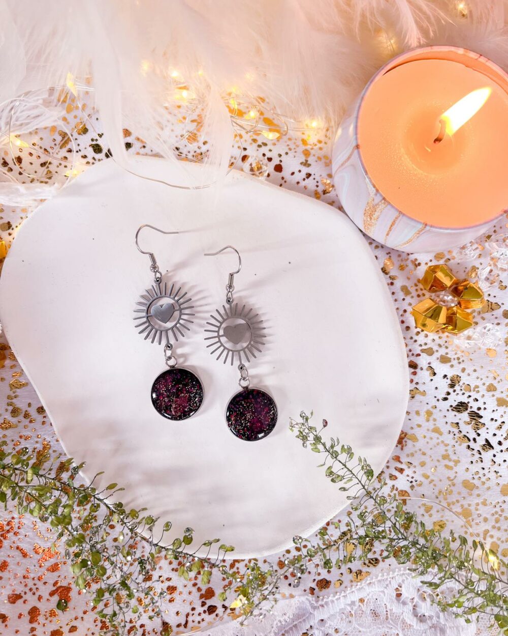 Boucles d'oreilles Amour Argenté